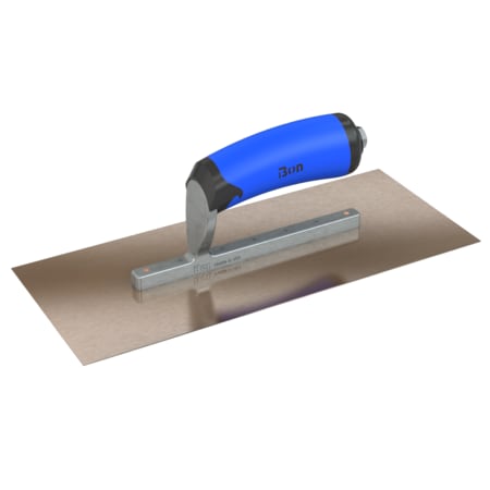 Steel City Trowels By Bon Finish Trowel, Sqr, Golden Stainless, 12X5, Comfort Grip, Short Shank 67-140